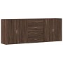 Sideboards 3 units oak brown plywood by vidaXL, Sideboards - Ref: Foro24-3276615, Price: 262,30 €, Discount: %