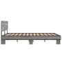 Sonoma gray metal engineered wood bed frame 120x200 cm by vidaXL, Beds and slatted bases - Ref: Foro24-3280155, Price: 150,11...