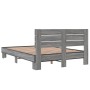 Estructura cama madera ingeniería metal gris Sonoma 120x200 cm de vidaXL, Camas y somieres - Ref: Foro24-3280155, Precio: 149...