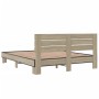 Sonoma oak metal engineered wood bed frame 150x200 cm by vidaXL, Beds and slatted bases - Ref: Foro24-3280143, Price: 152,99 ...