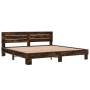 Estructura cama madera ingeniería metal roble ahumado 180x200cm de vidaXL, Camas y somieres - Ref: Foro24-3280134, Precio: 17...