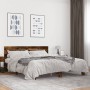 Engineered wood bed frame metal smoked oak 180x200cm by vidaXL, Beds and slatted bases - Ref: Foro24-3280134, Price: 176,49 €...