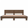 Oak brown metal engineered wood bed frame 180x200 cm by vidaXL, Beds and slatted bases - Ref: Foro24-3280136, Price: 168,99 €...