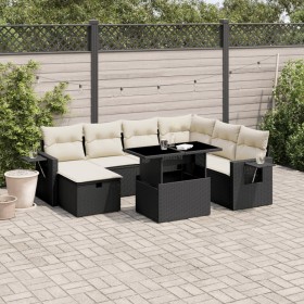 8-teiliges Gartensofa-Set und schwarze synthetische Rattankissen von vidaXL, Gartensets - Ref: Foro24-3274996, Preis: 596,91 ...