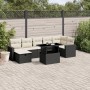 8-teiliges Gartensofa-Set und schwarze synthetische Rattankissen von vidaXL, Gartensets - Ref: Foro24-3274826, Preis: 582,54 ...