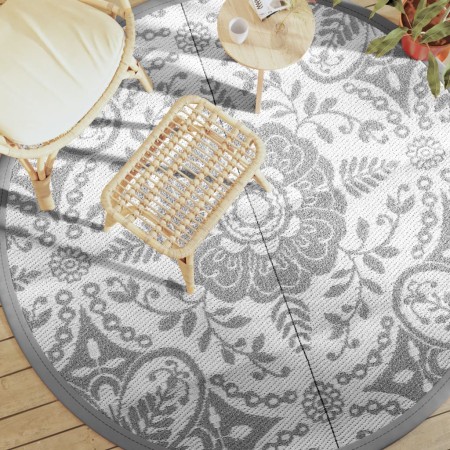 Light gray PP outdoor rug Ø200 cm by vidaXL, Outdoor protectors - Ref: Foro24-368496, Price: 36,99 €, Discount: %