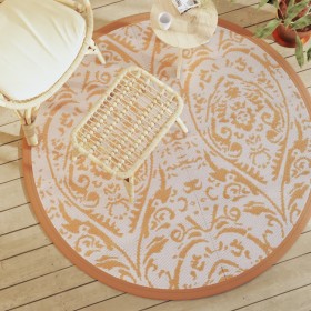 Orange and white PP outdoor rug Ø160 cm by vidaXL, Outdoor protectors - Ref: Foro24-368507, Price: 29,99 €, Discount: %