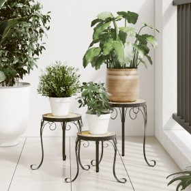 Soportes para plantas 3 uds cerámica terracota y blanco de vidaXL, Soportes para macetas - Ref: Foro24-4003397, Precio: 80,99...