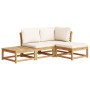 Set de muebles de jardín 4 pzs y cojines madera maciza acacia de vidaXL, Sofás modulares de exterior - Ref: Foro24-3214284, P...