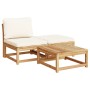 Set de muebles de jardín 4 pzs y cojines madera maciza acacia de vidaXL, Sofás modulares de exterior - Ref: Foro24-3214284, P...