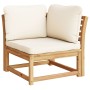 Set de muebles de jardín 4 pzs y cojines madera maciza acacia de vidaXL, Sofás modulares de exterior - Ref: Foro24-3214284, P...