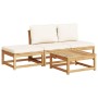 Set de muebles de jardín 4 pzs y cojines madera maciza acacia de vidaXL, Sofás modulares de exterior - Ref: Foro24-3214303, P...