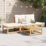 4-teiliges Gartenmöbel-Set mit Kissen aus massivem Akazienholz von vidaXL, Modulare Sofas für den Außenbereich - Ref: Foro24-...