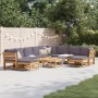 11-teiliges Gartenmöbel-Set mit Kissen aus massivem Akazienholz von vidaXL, Modulare Sofas für den Außenbereich - Ref: Foro24...