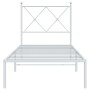 Metal bed frame with white headboard 80x200 cm by vidaXL, Beds and slatted bases - Ref: Foro24-376542, Price: 69,99 €, Discou...