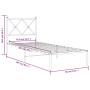 Metal bed frame with white headboard 80x200 cm by vidaXL, Beds and slatted bases - Ref: Foro24-376542, Price: 69,99 €, Discou...