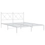 Estructura de cama con cabecero metal blanca 160x200 cm de vidaXL, Camas y somieres - Ref: Foro24-376554, Precio: 114,19 €, D...