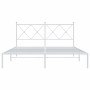 Estructura de cama con cabecero metal blanca 160x200 cm de vidaXL, Camas y somieres - Ref: Foro24-376554, Precio: 114,19 €, D...