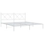 Metal bed frame with white headboard 183x213 cm by vidaXL, Beds and slatted bases - Ref: Foro24-376556, Price: 118,82 €, Disc...