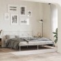 Metal bed frame with white headboard 183x213 cm by vidaXL, Beds and slatted bases - Ref: Foro24-376556, Price: 118,82 €, Disc...