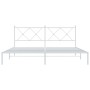 Metal bed frame with white headboard 183x213 cm by vidaXL, Beds and slatted bases - Ref: Foro24-376556, Price: 118,82 €, Disc...