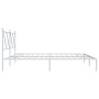 Metal bed frame with white headboard 183x213 cm by vidaXL, Beds and slatted bases - Ref: Foro24-376556, Price: 118,82 €, Disc...