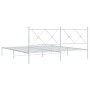 Metal bed frame with white headboard 183x213 cm by vidaXL, Beds and slatted bases - Ref: Foro24-376556, Price: 118,82 €, Disc...