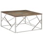 Silver stainless steel and recycled wood coffee table by vidaXL, Coffee table - Ref: Foro24-349960, Price: 151,23 €, Discount: %