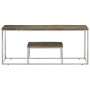 Silver stainless steel and recycled wood coffee table by vidaXL, Coffee table - Ref: Foro24-350024, Price: 138,23 €, Discount: %