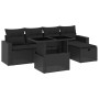 Set de sofás de jardín 6 piezas y cojines ratán sintético negro de vidaXL, Conjuntos de jardín - Ref: Foro24-3274805, Precio:...