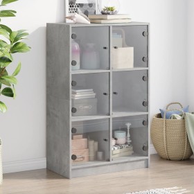 Tall sideboard with concrete gray wood doors 68x37x109 cm by vidaXL, Sideboards - Ref: Foro24-3295853, Price: 116,99 €, Disco...