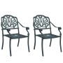 Garden chairs 2 units green cast aluminum by vidaXL, Garden chairs - Ref: Foro24-4002801, Price: 277,33 €, Discount: %