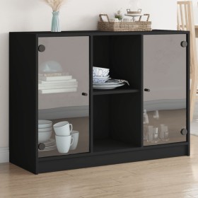 Black engineered wood sideboard 102x37x75.5 cm by vidaXL, Sideboards - Ref: Foro24-3295872, Price: 104,99 €, Discount: %