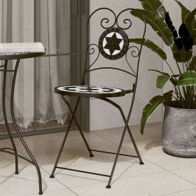 Folding bistro chairs 2 pcs ceramic black and white by vidaXL, Garden chairs - Ref: Foro24-4003405, Price: 135,39 €, Discount: %