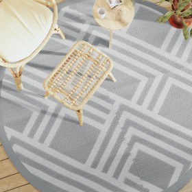 Alfombra de exterior PP gris Ø200 cm de vidaXL, Protectores para exterior - Ref: Foro24-368570, Precio: 31,99 €, Descuento: %