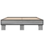 Estructura cama madera ingeniería metal gris Sonoma 140x200 cm de vidaXL, Camas y somieres - Ref: Foro24-845860, Precio: 119,...