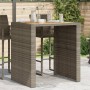 Garden table gray PE rattan wooden surface 105x80x110cm by vidaXL, Garden tables - Ref: Foro24-368697, Price: 220,98 €, Disco...