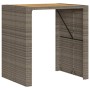 Garden table gray PE rattan wooden surface 105x80x110cm by vidaXL, Garden tables - Ref: Foro24-368697, Price: 220,98 €, Disco...