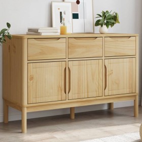 FLORO sideboard solid wax brown pine wood 114x43x74 cm by vidaXL, Sideboards - Ref: Foro24-374023, Price: 182,09 €, Discount: %