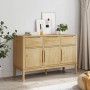 FLORO sideboard solid wax brown pine wood 114x43x74 cm by vidaXL, Sideboards - Ref: Foro24-374023, Price: 182,09 €, Discount: %