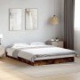 Smoked oak engineered wood bed frame 120x200cm by vidaXL, Beds and slatted bases - Ref: Foro24-842032, Price: 85,47 €, Discou...