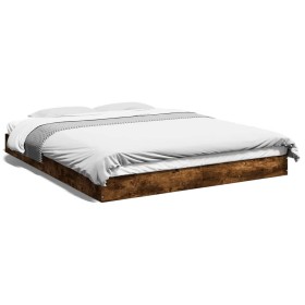 Smoked oak engineered wood bed frame 150x200cm by vidaXL, Beds and slatted bases - Ref: Foro24-842018, Price: 92,44 €, Discou...