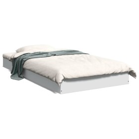 White engineered wood bed frame 90x190 cm by vidaXL, Beds and slatted bases - Ref: Foro24-842070, Price: 67,23 €, Discount: %