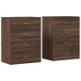 Aparadores 2 uds madera de ingeniería marrón roble 60x39x80 cm de vidaXL, Aparadores - Ref: Foro24-3276629, Precio: 191,72 €,...