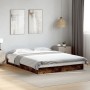 Estructura de cama madera de ingeniería roble ahumado 140x190cm de vidaXL, Camas y somieres - Ref: Foro24-842039, Precio: 87,...