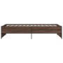 Estructura cama madera ingeniería metal marrón roble 100x200 cm de vidaXL, Camas y somieres - Ref: Foro24-845240, Precio: 92,...