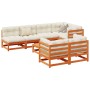 Gartensofa-Set 8-teilig aus massivem Kiefernholz, wachsbraun von vidaXL, Gartensets - Ref: Foro24-3299343, Preis: 498,51 €, R...