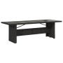 Mesa de jardín superficie de vidrio ratán PE negro 240x90x75 cm de vidaXL, Mesas de jardín - Ref: Foro24-365597, Precio: 287,...