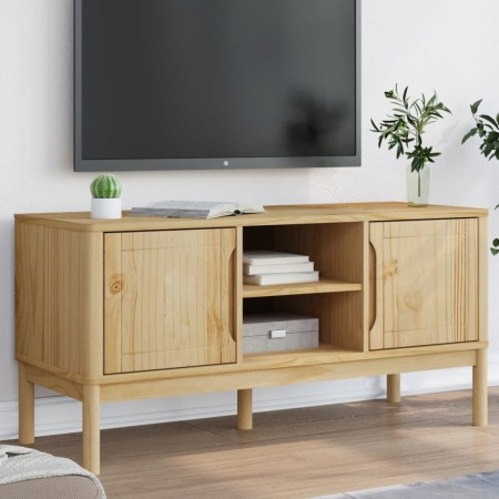 Mueble de TV FLORO madera maciza pino marrón cera 114x43x55 cm de vidaXL, Muebles TV - Ref: Foro24-374014, Precio: 116,32 €, ...