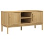 FLORO TV cabinet solid wax brown pine wood 114x43x55 cm by vidaXL, TV Furniture - Ref: Foro24-374014, Price: 116,32 €, Discou...